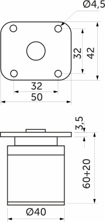 Опора меб. алюм. DAP-77 h60 с регул. алюминий AKS