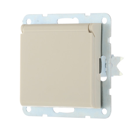 Socket with S/c, blinds and lid (beige) LK60