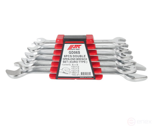 Набор ключей рожковых 8-21мм двухсторонних 6 предметов в кейсе JTC