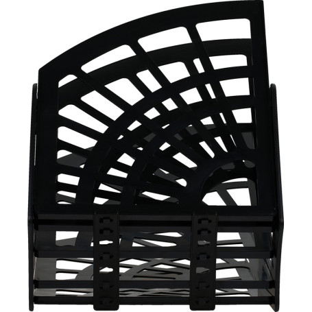 Лоток для бумаг веерный СТАММ "Эконом", 5-ти секционный, черный