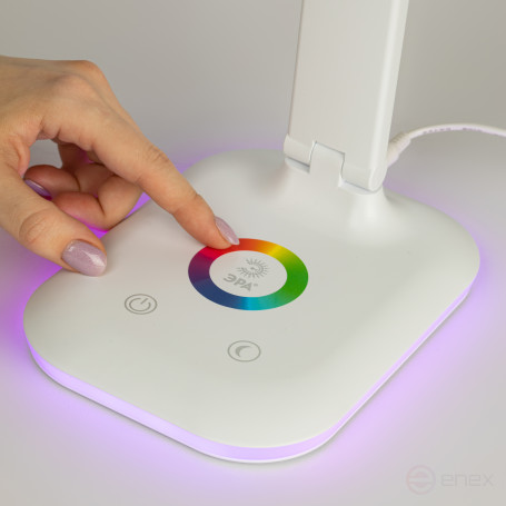 Настольный светильник ЭРА NLED-502-11W-W светодиодный с RGB ночником белый