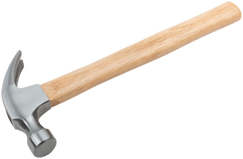 Молоток-гвоздодер, деревянная ручка 27 мм, 450 гр.