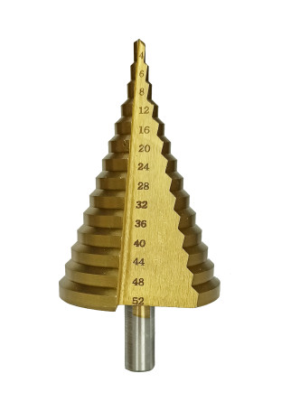 Metal step drill bit Vertextools 4x52, step 4 mm