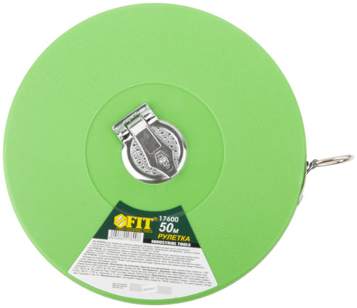 Tape measure, fiberglass tape, green plastic case 50 m