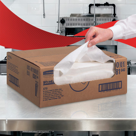 WypAll® X70 Cleaning Material - Packaging Rag Box / White (1 Box x 300 sheets)