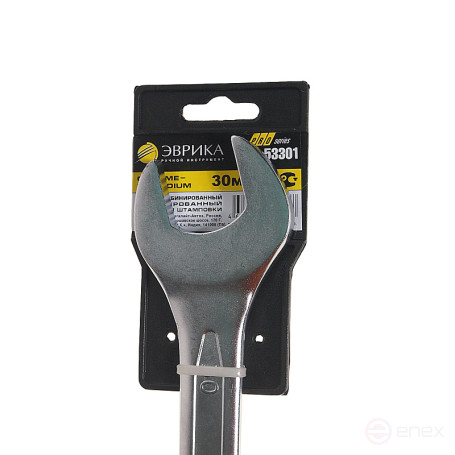 Ключ комбинированный 30мм ER-53301 (Chrome vanadium) на держателе PRO ЭВРИКА 1/10/40