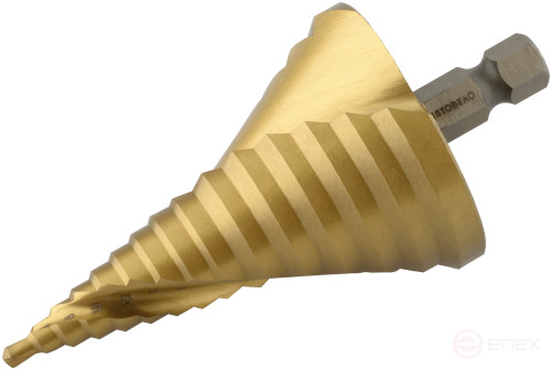 Spiral step drill bit 4.0-50.0 mm (15 steps, HEX3/8" shank) Avtodel 45750