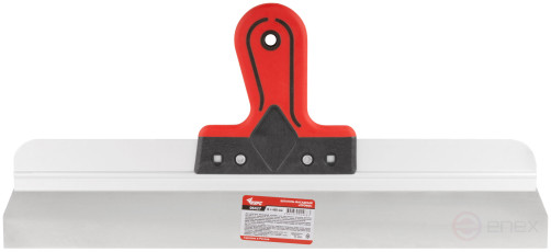 Шпатель фасадный Профи, нержавеющая сталь, прорезиненная ручка 450 мм