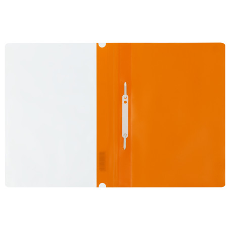 The folder is a plastic folder. STAMM A4, 180mkm, orange with an open top