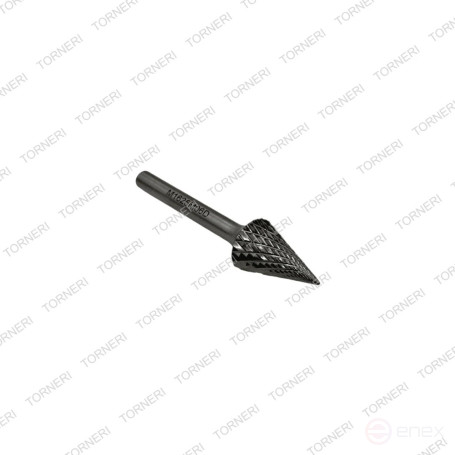 Борфреза твердосплавная тип M162506 (коническая с заостренным концом), 16.0 мм, хвостовик 6 мм, двойная насечка TORNERI Т018445