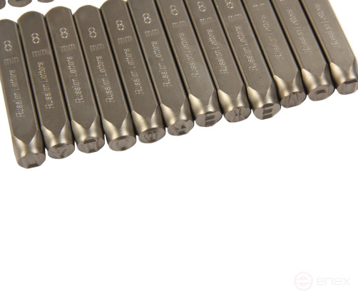 The stamps are letter Cyrillic 8mm (HRC 60+-2 degrees. DIN 1451) JTC