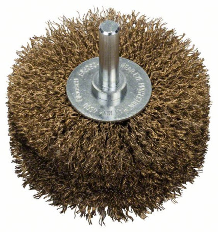 Circular brush with wavy wire with brass coating, 80x0.2 mm 80 mm, 0.2 mm, 35 mm