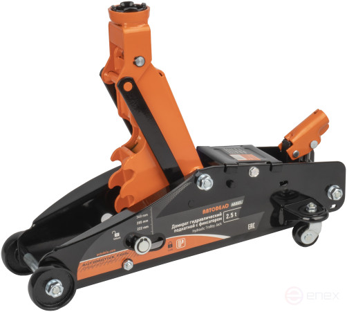 Домкрат гидр. 2.50т (140-387 мм подкатной; с фиксатором; в кейсе) АвтоDело (43227)