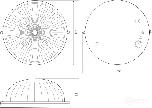 Светильник ЭРА НБП 03-60-001 Акватермо алюминий/стекло IP54 E27 max 60Вт D176 круг черный