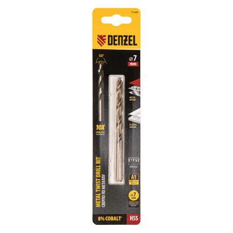 Metal drill bit, 7 mm, HSS Co-8%// Denzel