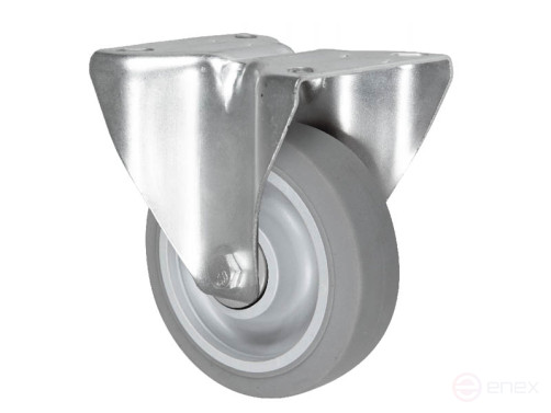 Колесная опора д.160 мм неповоротная с панелью промышленная серая резина