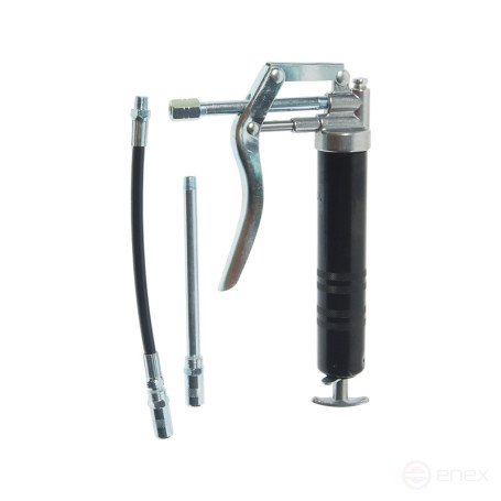 Шприц плунжерный ER-44220-4PC мини работа в 2 направлениях с 3 насадками (120 см³;раб.давление:197бар, макс:272бар;подача:0,35/1 нажатие) ЭВРИКА /1/30