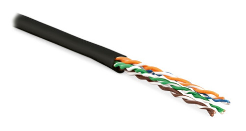 UUTP4-C5E-P24-IN-LSZH-BK-100 (100 m) Twisted pair cable, unshielded U/UTP, category 5e, 4 pairs (24 AWG), stranded (path), LSZH, ng(A)-HF, -20°C – +75°C, black