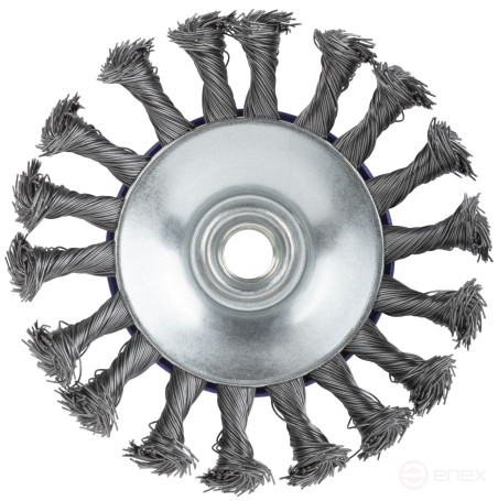 Щетка для УШМ, М14, тип "Тарелка", крученая проволока 0,5 мм, 115 мм, блистер, CUTOP Profi