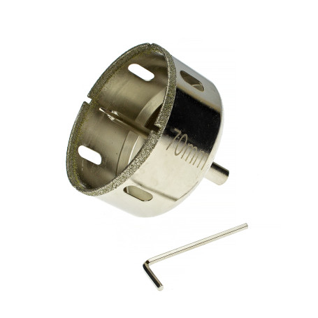 Коронка алмазная по кафелю и стеклу 70 мм с ц/с, Чеглок (5/60)