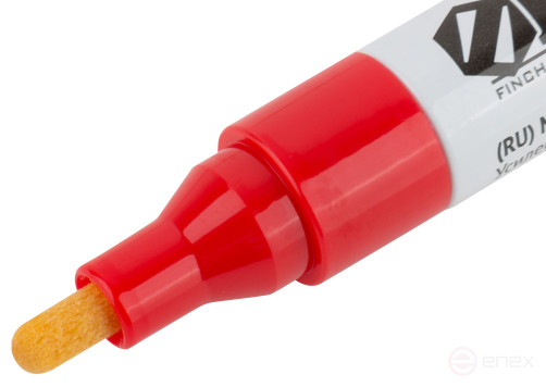 Маркер строительный с жидким красящим составом, алюминиевый корпус, красный