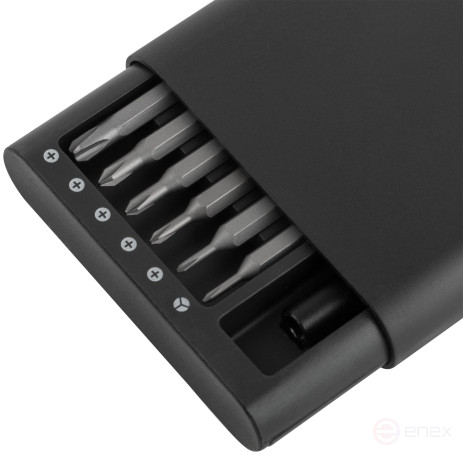 Screwdriver with bits for precision work, 24-bit S2 steel, aluminum case, Pro