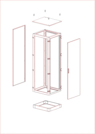 MULTICOLOR Housing UMK IP31 (1000x2100x450) (WxHxD) RAL 7035