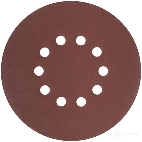 Круги шлифовальные с отверстиями (липучка), алюминий-оксидные, 225 мм, 5 шт. Р 180