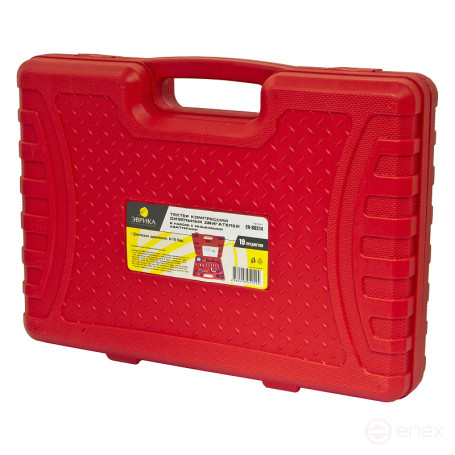 Тестер компрессии дизельного двигателя ER-86314 в наборе с резьбовыми адаптерами, 19пр. (0-70 bar), в кейсе ЭВРИКА /1/10