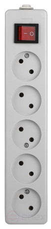 ERA K-5s 5 sockets without grounding with switch white