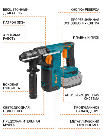Перфоратор аккумуляторный BORT BHD-21Li-XDK (без АКБ и ЗУ)