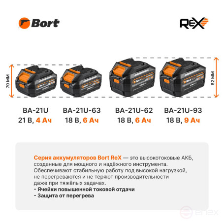 Rechargeable battery BORT BA-21U