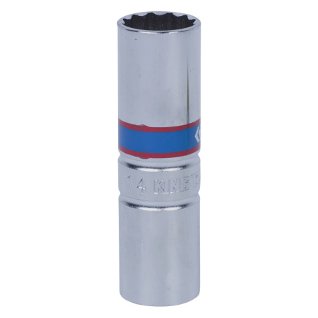 12-sided candle head 3/8", 14 mm, L = 65 mm, spring lock KING TONY 36A014
