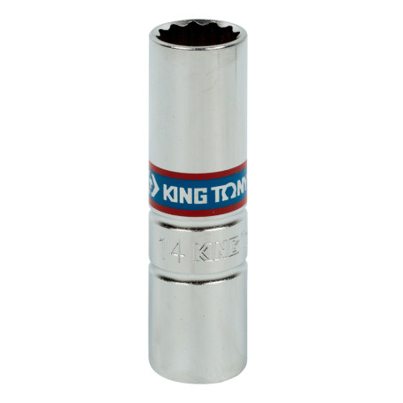 1/2" duodecimal candle head, 14 mm, L = 70 mm, KING TONY 463014RC rubber retainer