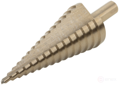 Step drill bit HSS Co5% (P6M5K5) for metal, 15 steps, 4-32 mm