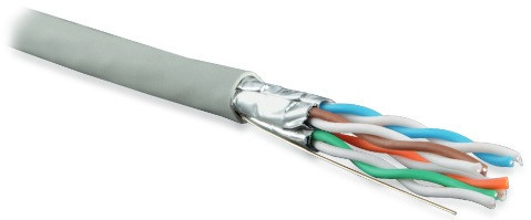 UFTP4-C6-S23-IN-LSZH-GY-500 (500 m) Twisted pair cable, shield. U/FTP, cat. 6, 4 pairs (23 AWG), single-core. (solid), each.foil-wrapped pair, LSZH, ng(A)–HF, -20°C-+60°C, grey-warranty: 15 years compon., 25 years system