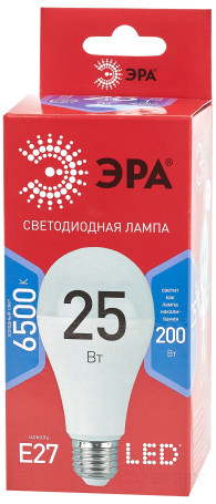 Лампа светодиодная ЭРА RED LINE LED A65-25W-865-E27 R 25Вт груша холодный дневной свет Е27