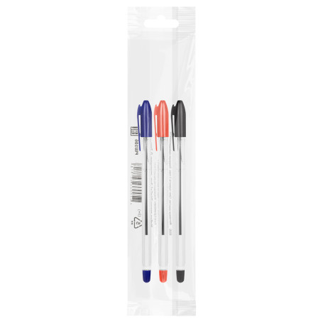 A set of ballpoint pens STAMM "VeGa" 3 pcs., 03 colors, 0.7mm, European weight