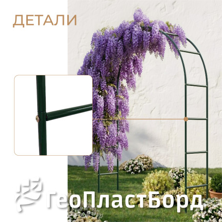 Арка садовая для вьющихся растений 240 см металл цвет зеленый