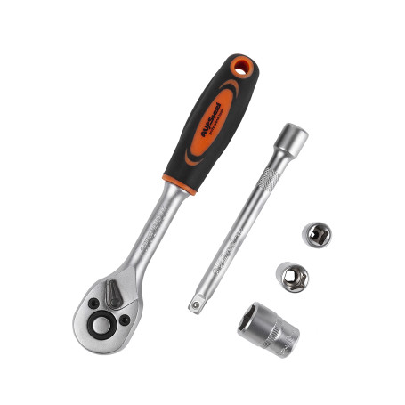 Набор головок 6-гранных с трещоткой 1/4 AV Steel 12 предметов