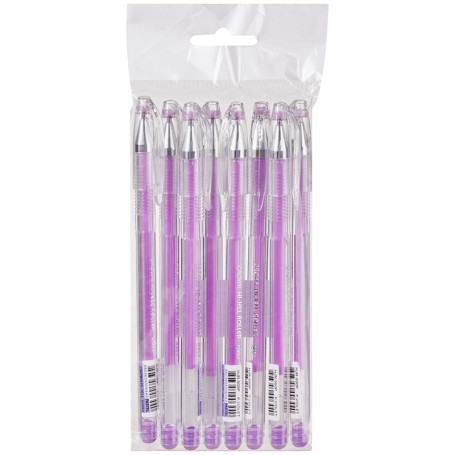 Set of pastel gel pens "Hi-Jell Pastel" purple, 8 pcs, 0.8 mm