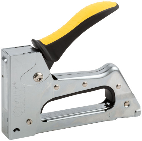 Stapler for narrow staples "type 53" 6-10 mm, metal body, rubberized lever