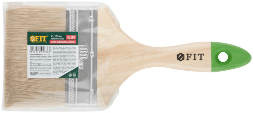 Кисть флейцевая "Микс", смешанная натуральная и искусственная щетина, деревянная ручка 4" (100 мм)