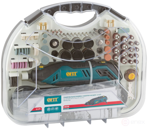 Engraving machine 130 W; 10000-35000 rpm; 2.4/3.2 mm; Brush set; set of nozzles 210 pcs.; case