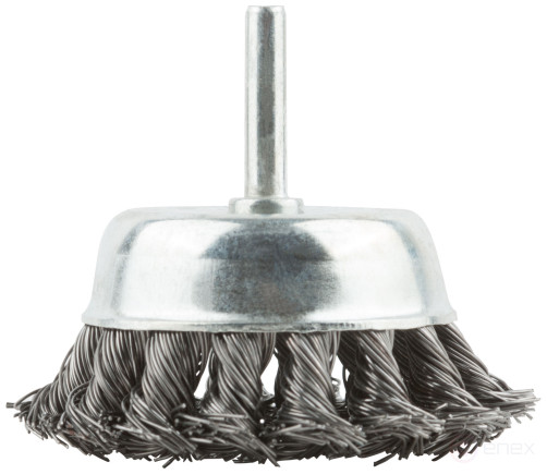 Bowl type, with pin, 75 mm twisted steel wire