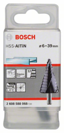 Ступенчатое сверло HSS-AlTiN 6 - 39 mm, 10,0 mm, 93,5 mm