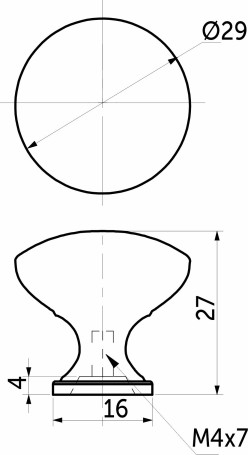 Ручка меб. кнопка мет. TERNI белый, AKS