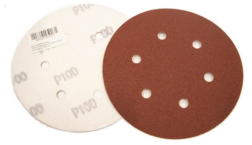 Шлифовальный диск на липучке (VELCRO) на бумажной основе ИС 1 150 (0 отв. / 6 отв.) корунд P150