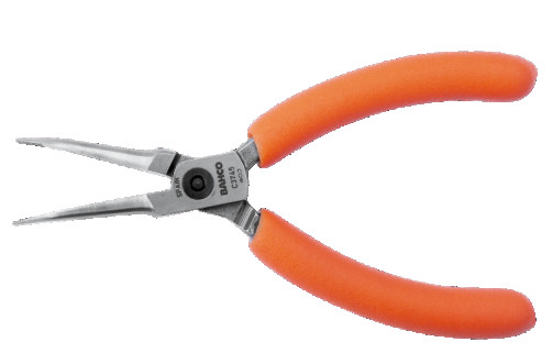 Pliers with elongated jaws at an angle of 45