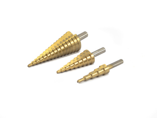 Set of step drills 4-32, 4-20, 4-12mm HSS wear-resistant coating c/x in a wooden box Beltools